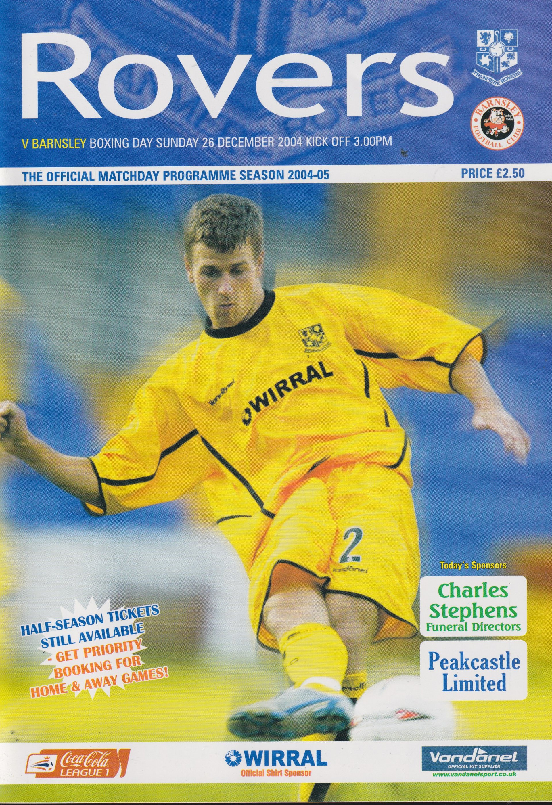 Tranmere Rovers v Barnsley match programme